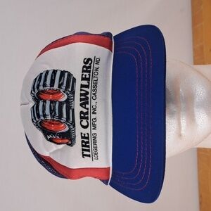 Vintage Tire Crawlers loegering graphic Casselton ND mesh trucker snapback hat
